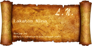 Lakatos Nina névjegykártya
