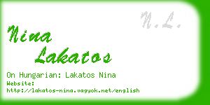 nina lakatos business card